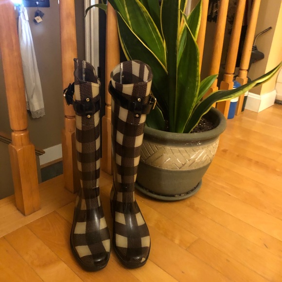 Ralph Lauren Rossalyn ll black and cream Rainboots - Picture 3 of 8